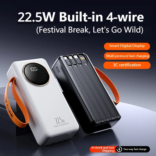 Portable Power Bank 22.5W 80000mAH Super Fast Charger Large Capacity External Battery Supports Simultaneous Charging of 5 Device