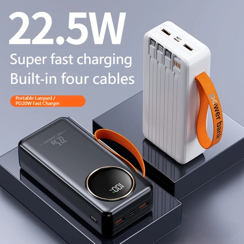 Portable Power Bank 22.5W 80000mAH Super Fast Charger Large Capacity External Battery Supports Simultaneous Charging of 5 Device